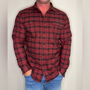 Poncho Red and Black Flannel